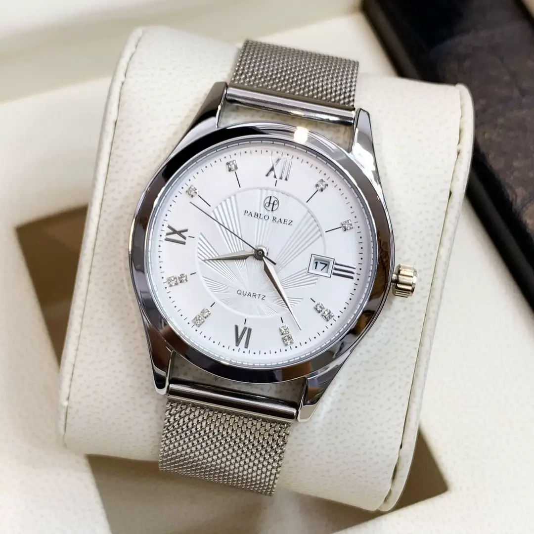 Men's Stainless Steel Mesh Watch White Dial Waterproof — feature 11