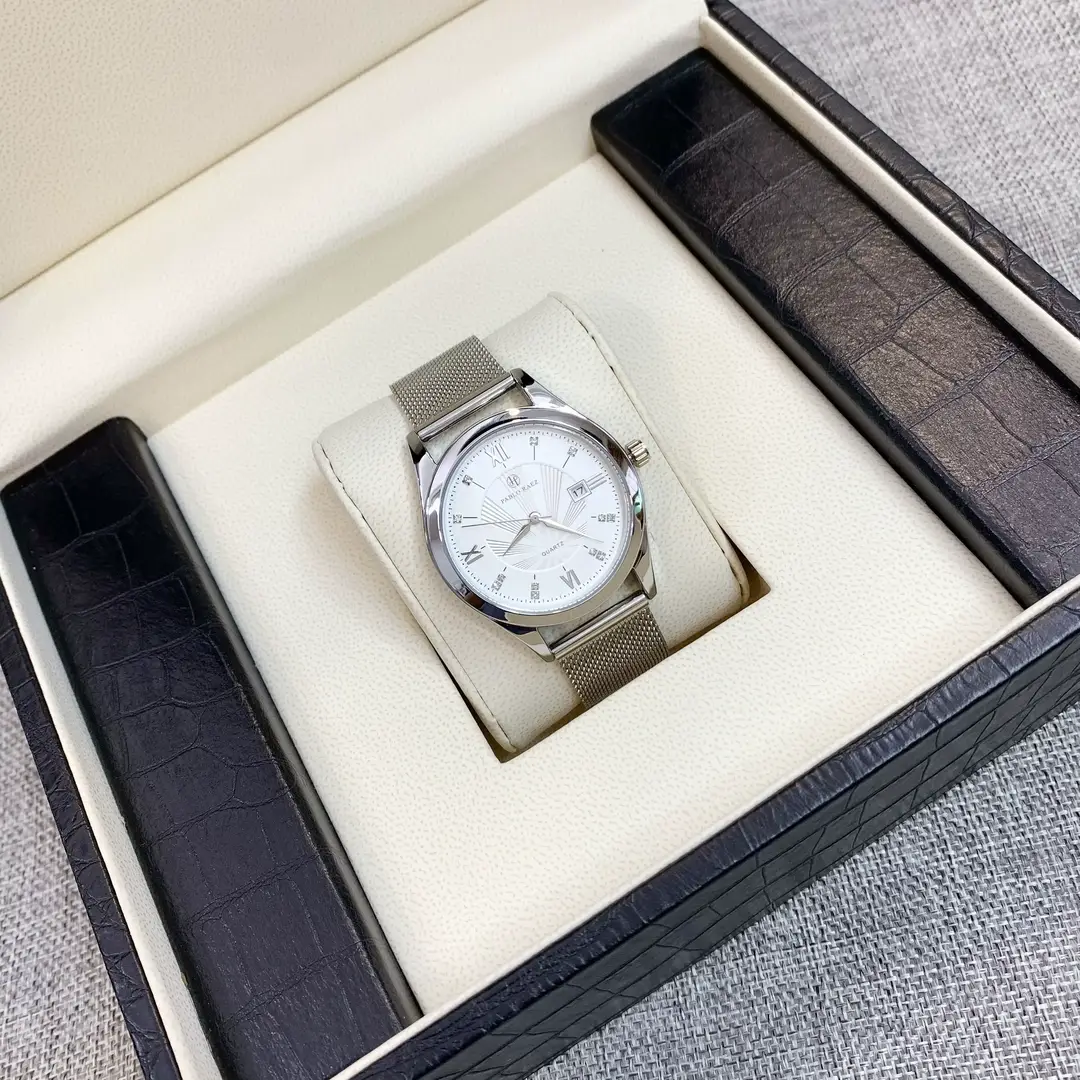 Men's Stainless Steel Mesh Watch White Dial Waterproof — feature 13