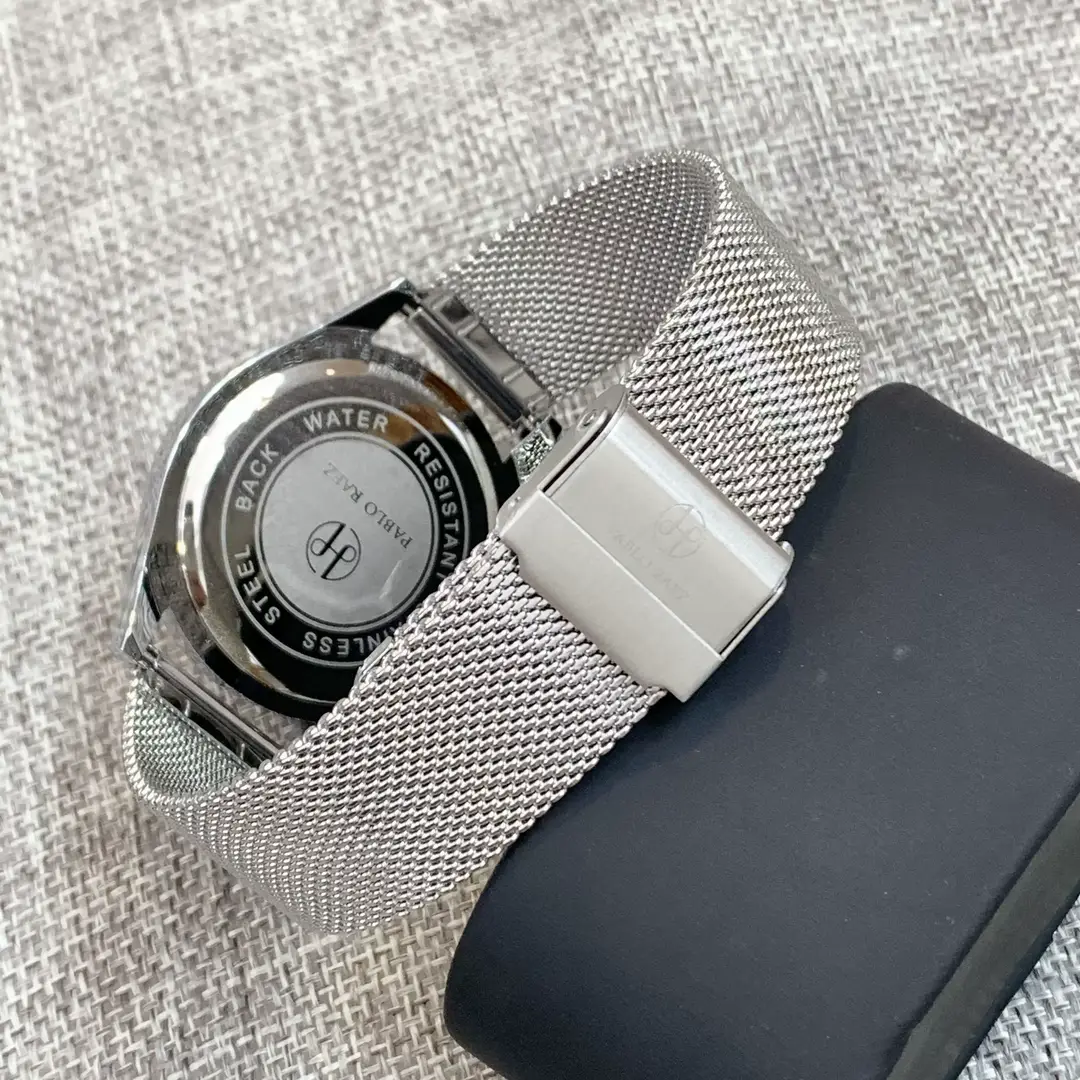Men's Stainless Steel Mesh Watch White Dial Waterproof — feature 22