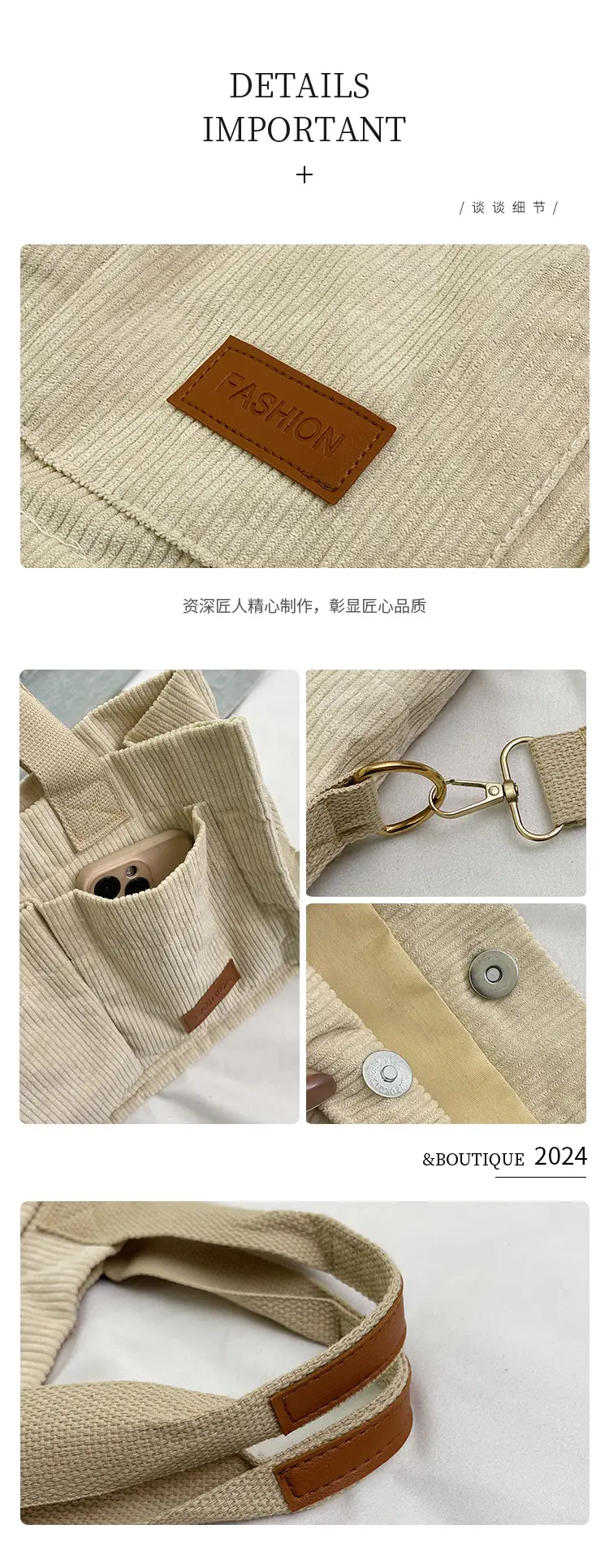 Women's Large Capacity Velvet Shoulder Crossbody Bag — feature 3