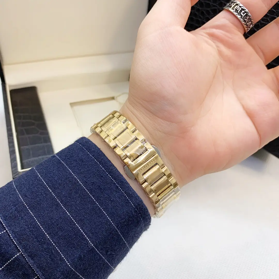 Luxury Gold Watch Calendar Digital Scale Walking Time for Men Women - Image 7