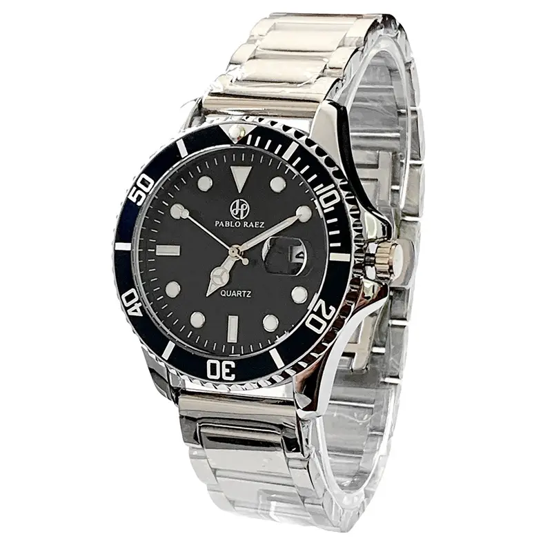 Men's Quartz Watch with Butterfly Buckle & Luminous Dial