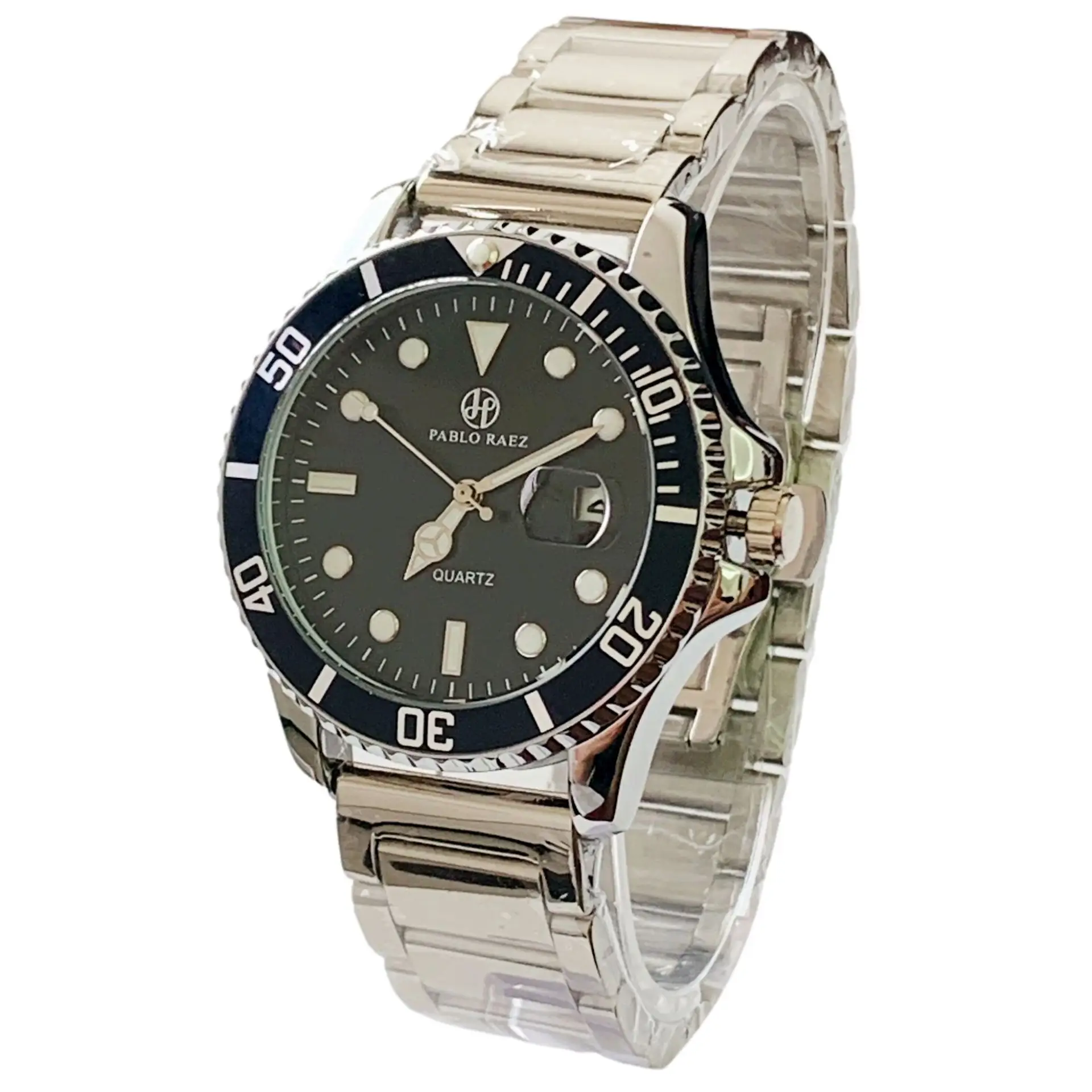 Men's Quartz Watch with Butterfly Buckle & Luminous Dial