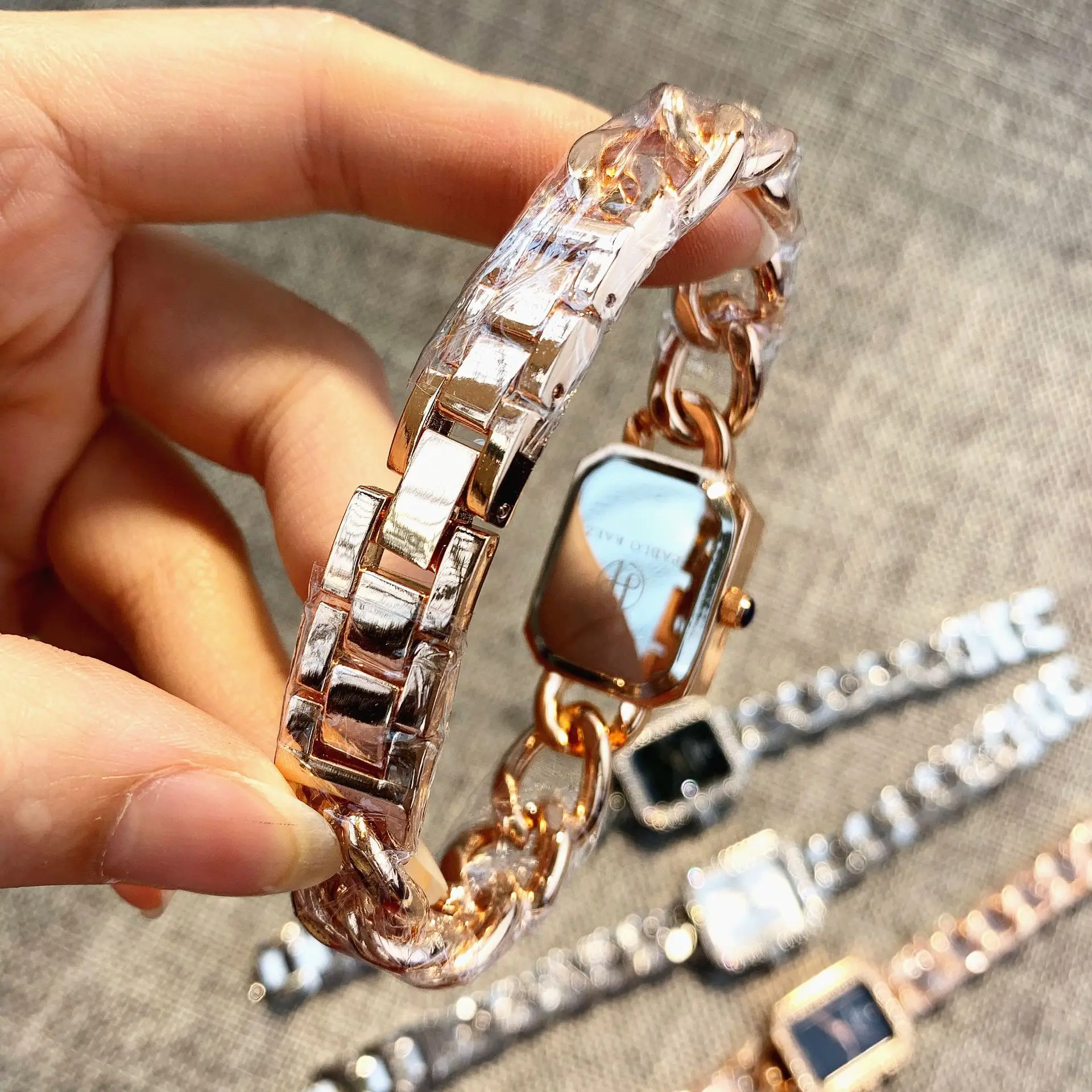 Rose Gold Square Rhinestone Ladies Watch — feature 10