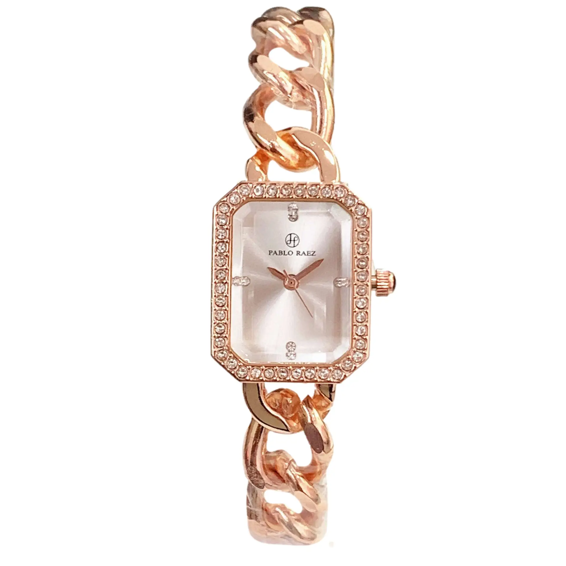 Rose Gold Square Rhinestone Ladies Watch - Image 3