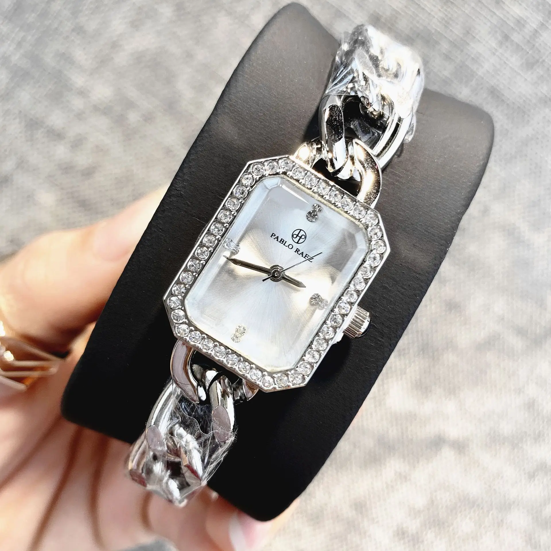 Rose Gold Square Rhinestone Ladies Watch — feature 13