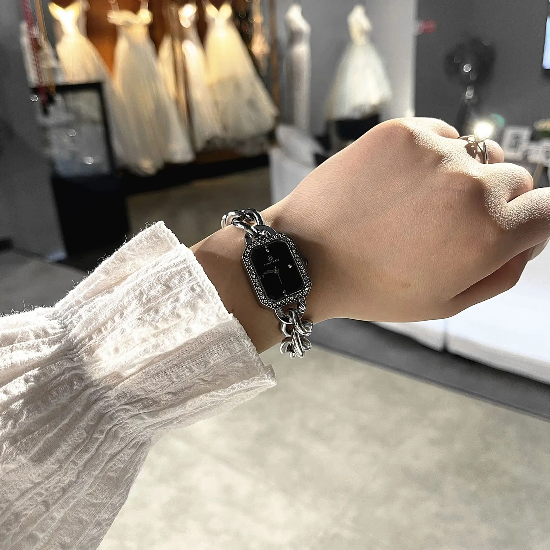 Rose Gold Square Rhinestone Ladies Watch — feature 28
