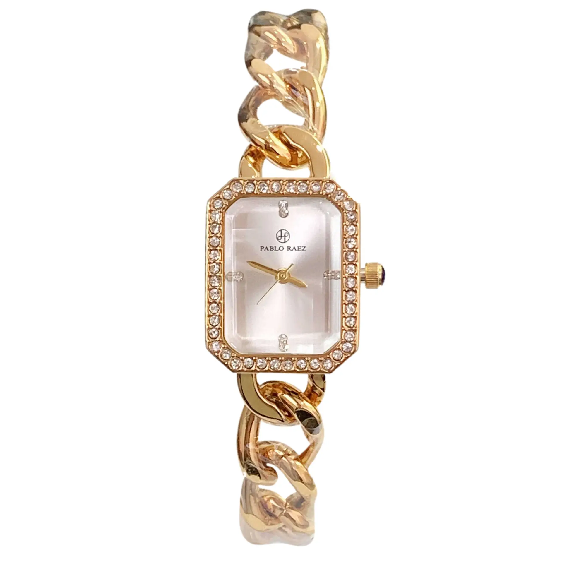 Rose Gold Square Rhinestone Ladies Watch - Image 5