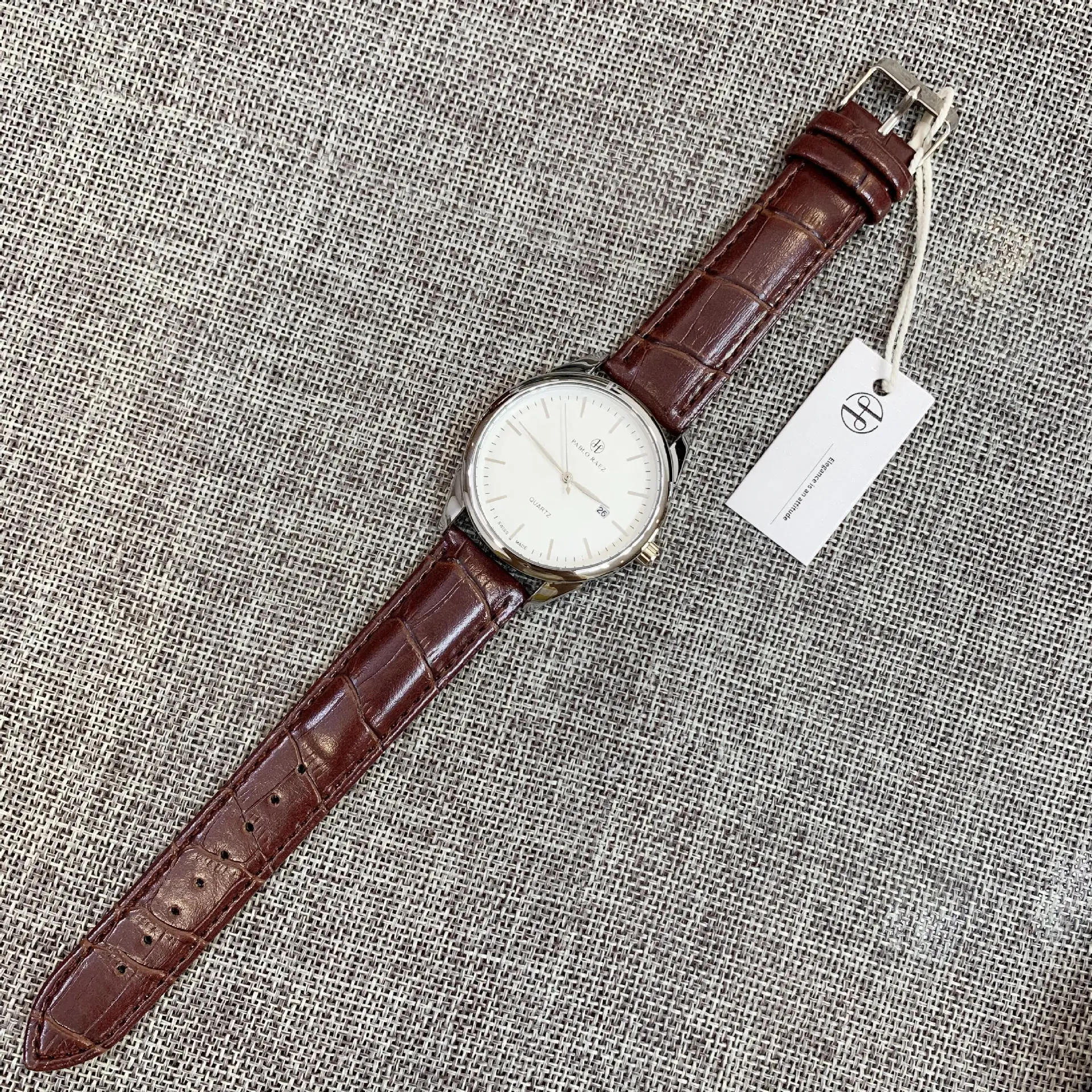 Brown Men's Quartz Watch Waterproof Casual Belt
