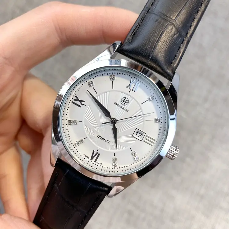 Men's Quartz Watch with Calendar & Leather Strap - Image 7