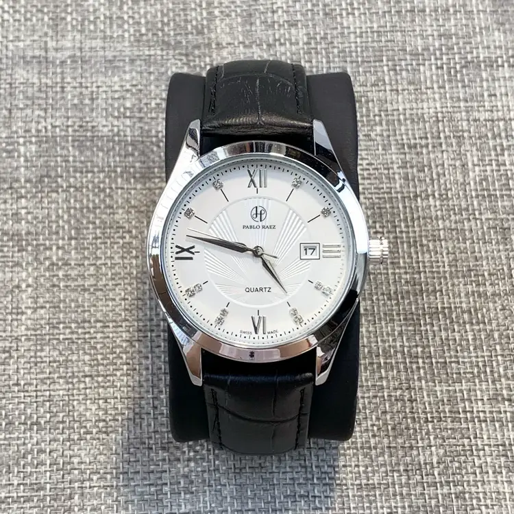 Men's Quartz Watch with Calendar & Leather Strap — feature 6