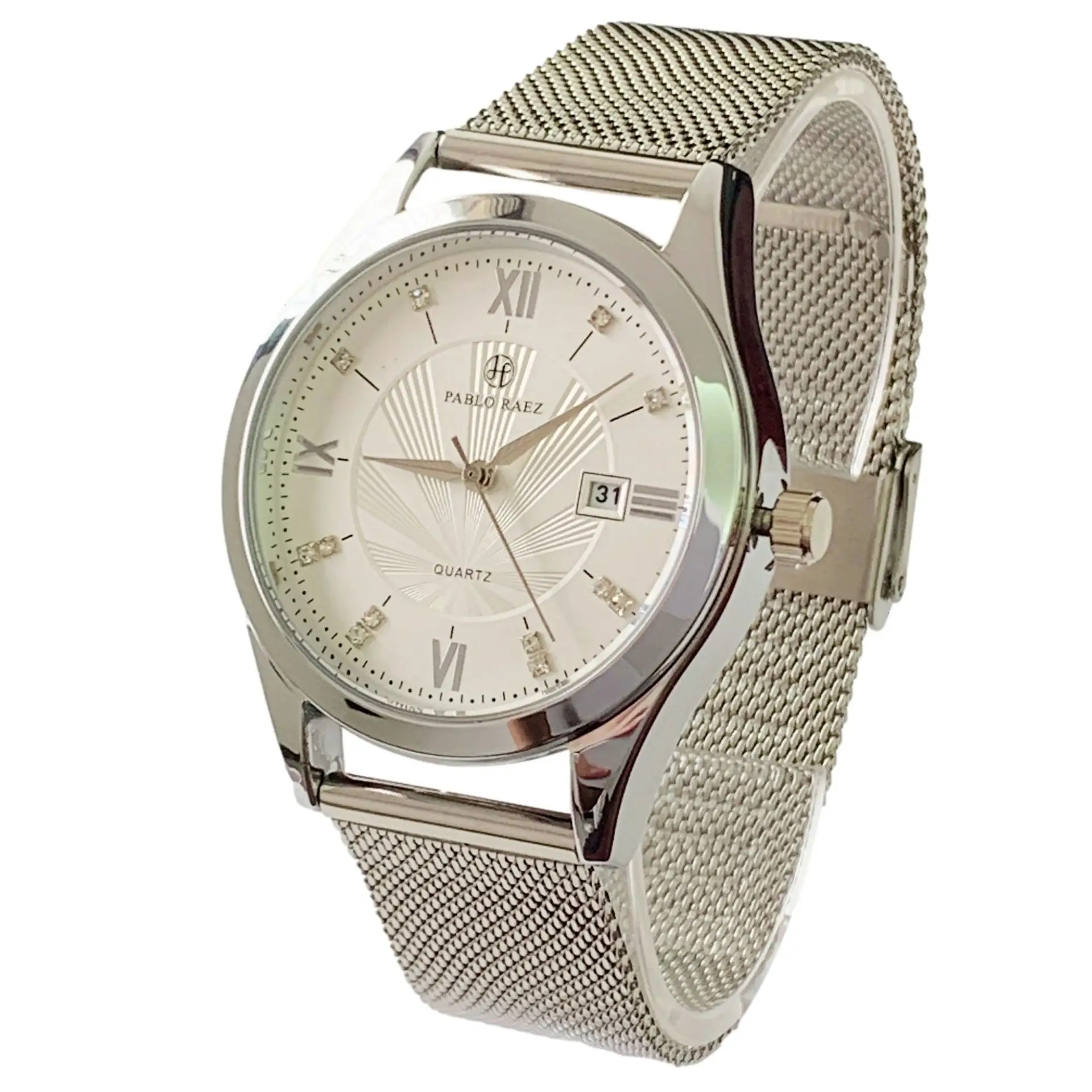 Men's Quartz Watch with Calendar & Leather Strap - Image 4