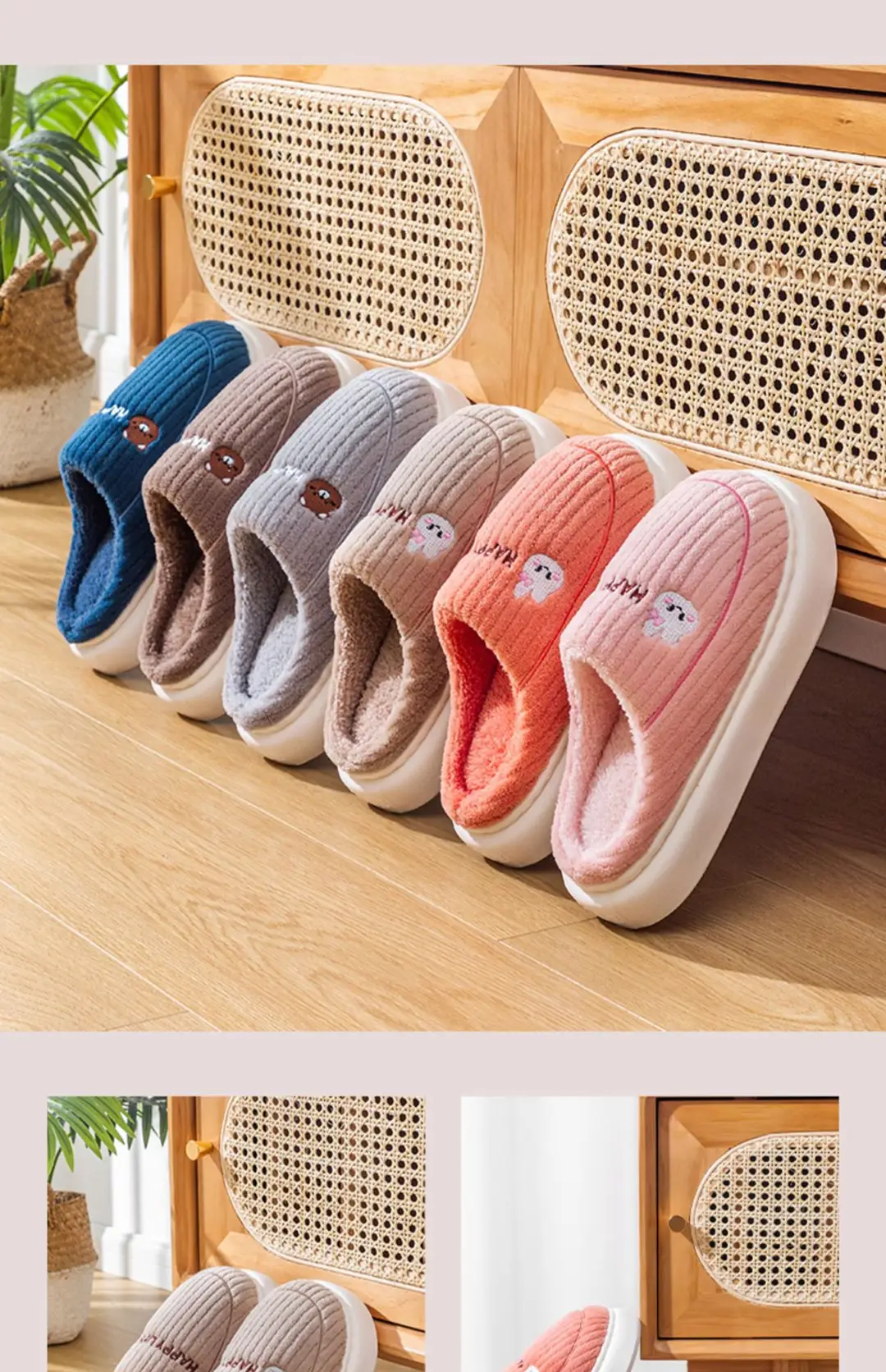 Cotton Slippers for Women, Autumn and Winter New Style, Indoor Home Non-Slip, Men's Warm Home Slippers, Winter — feature 18