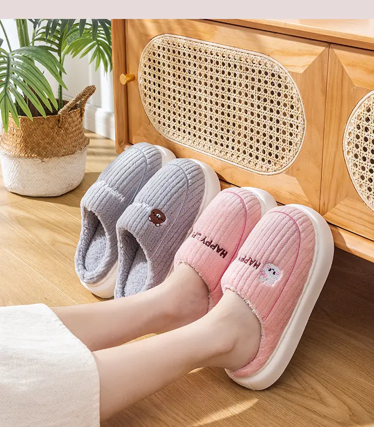 Cotton Slippers for Women, Autumn and Winter New Style, Indoor Home Non-Slip, Men's Warm Home Slippers, Winter — feature 20