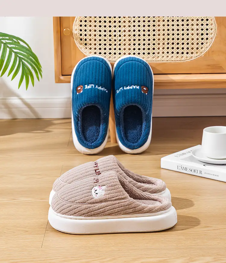 Cotton Slippers for Women, Autumn and Winter New Style, Indoor Home Non-Slip, Men's Warm Home Slippers, Winter — feature 21