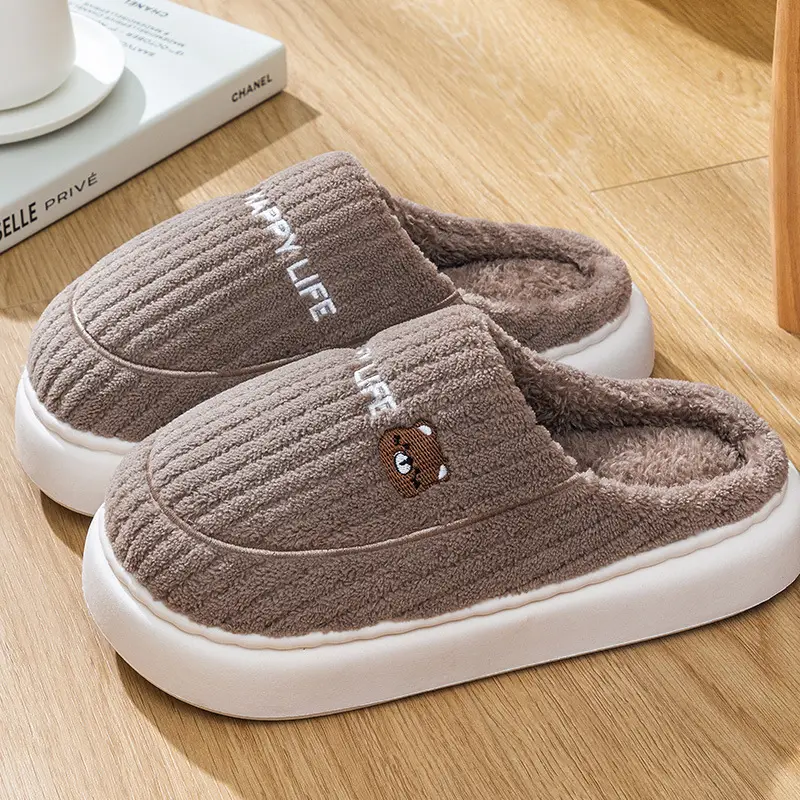 Cotton Slippers for Women, Autumn and Winter New Style, Indoor Home Non-Slip, Men's Warm Home Slippers, Winter - Image 5