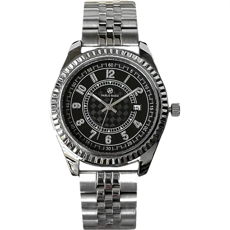 Men's Stainless Steel Calendar Watch with Luminous Dial