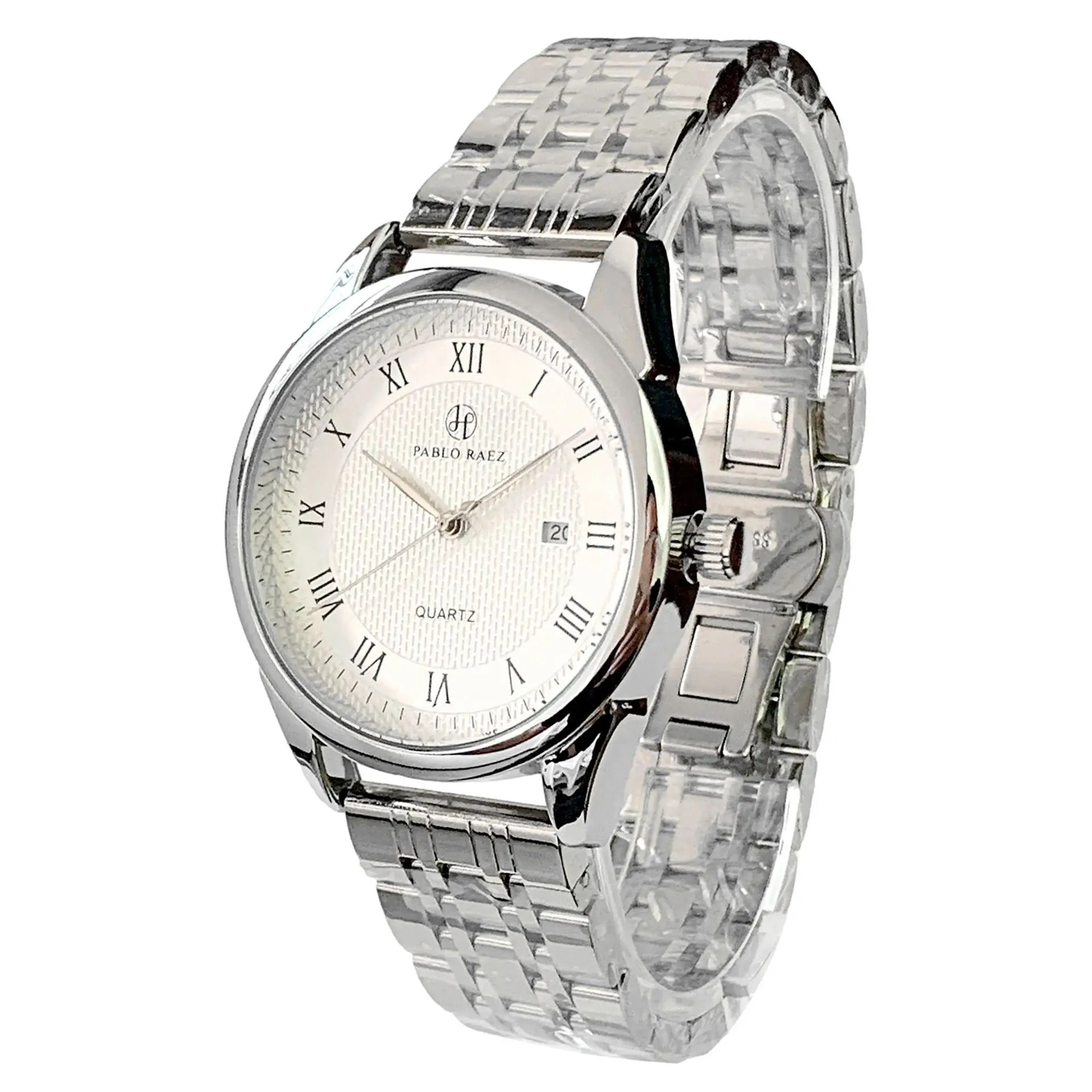 Men's Stainless Steel Quartz Watch with Chain Strap