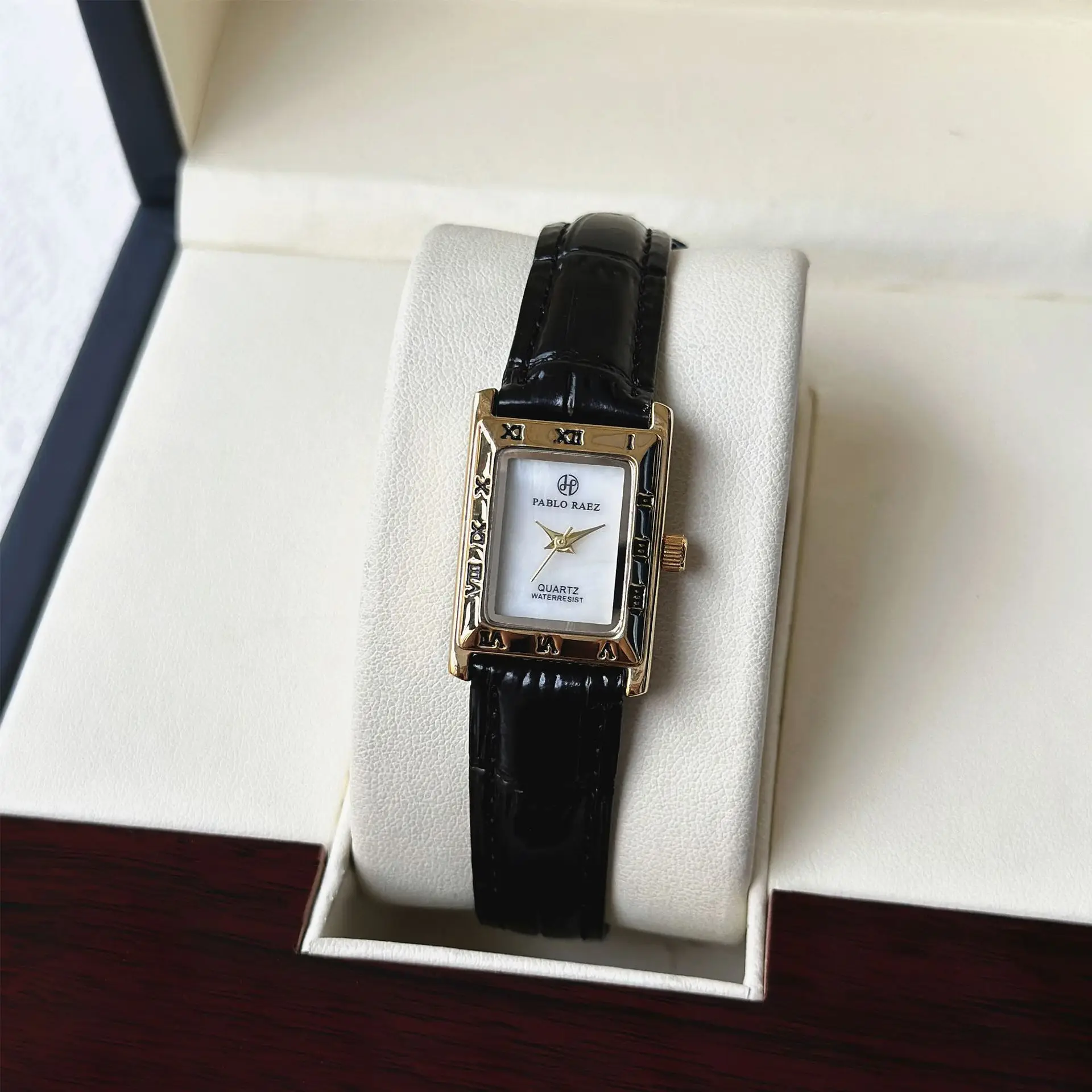 Pablo Raez Square Dial Women's Watch Black Leather Belt - Image 6