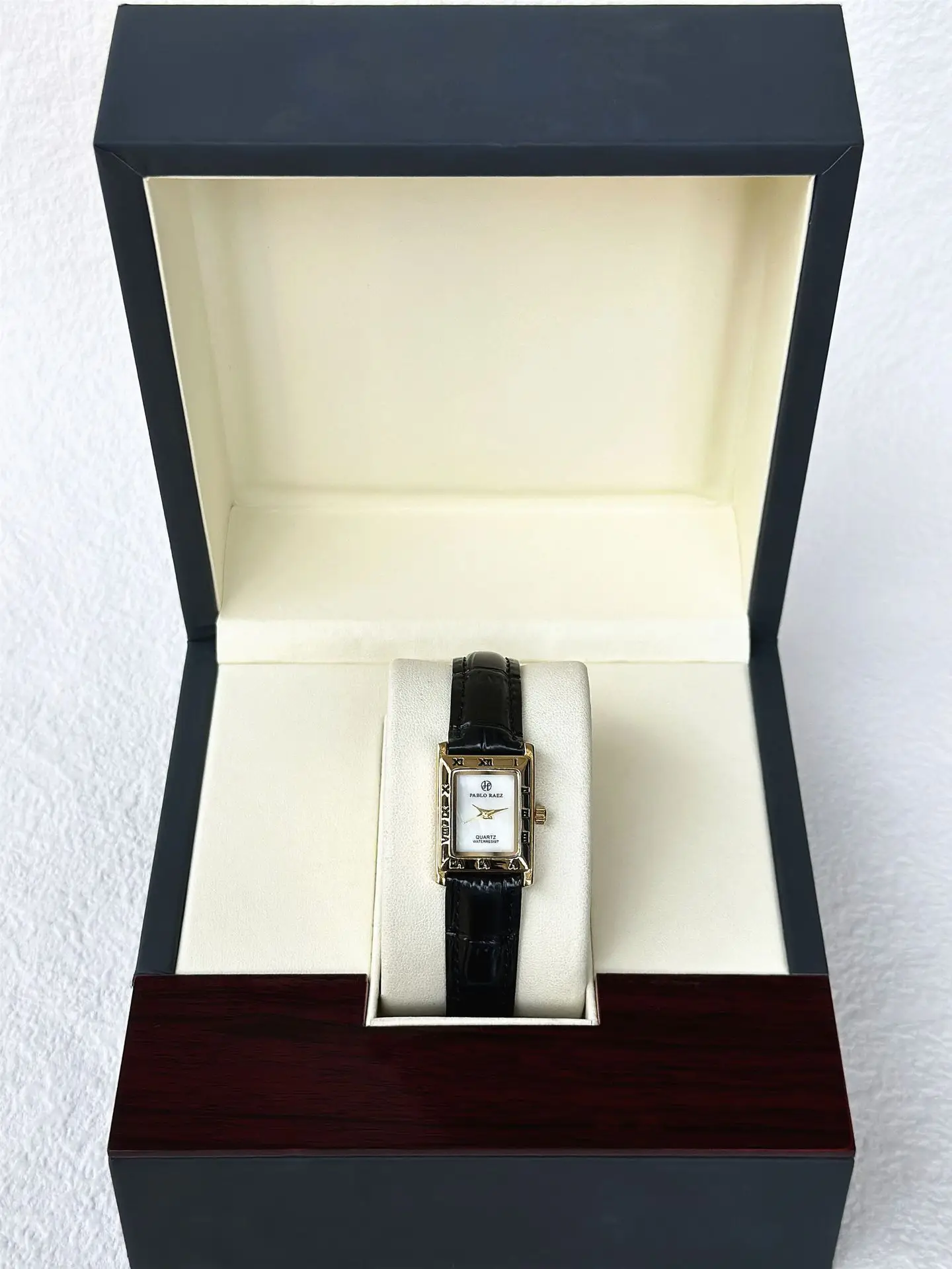 Pablo Raez Square Dial Women's Watch Black Leather Belt — feature 6