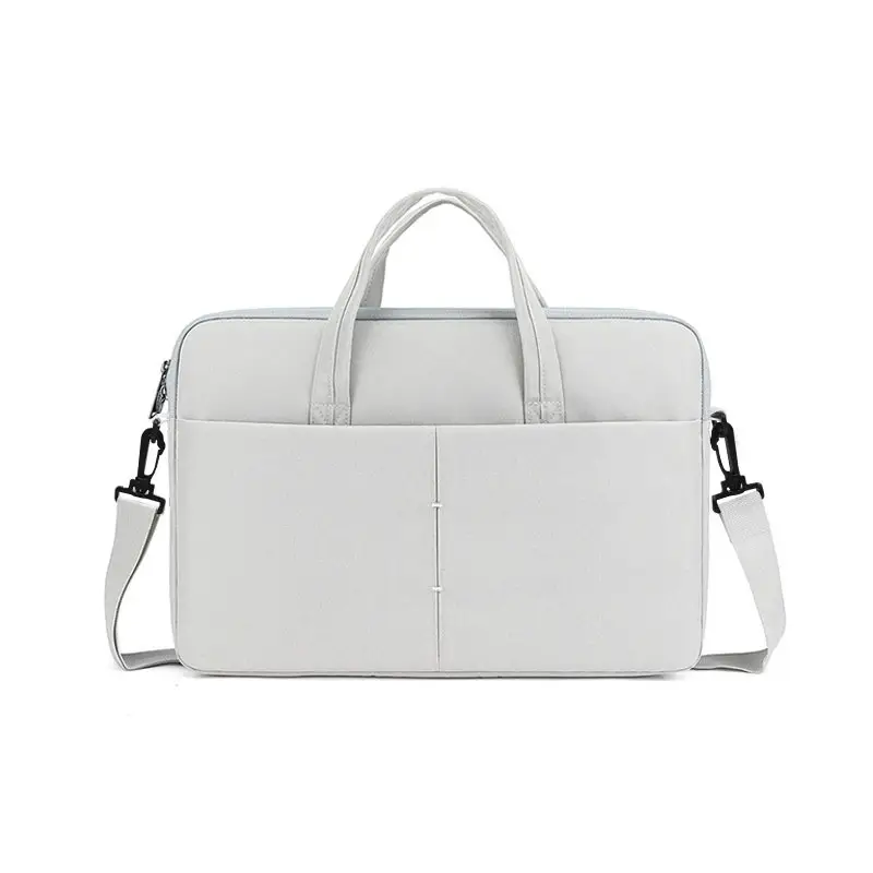 White Waterproof Laptop Shoulder Bag for Business Travel