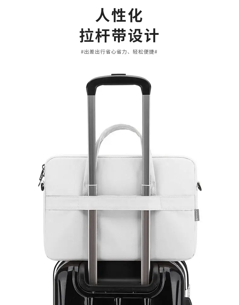 White Waterproof Laptop Shoulder Bag for Business Travel — feature 10