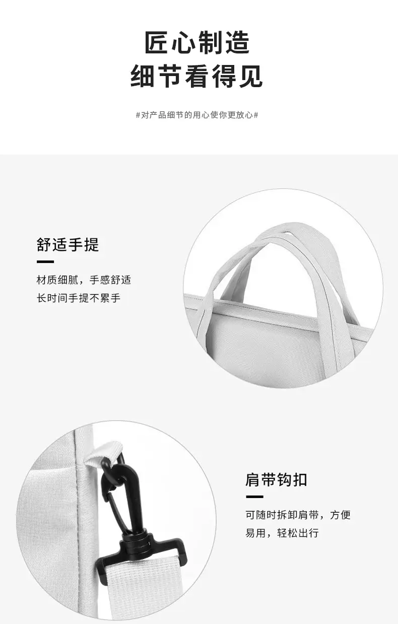 White Waterproof Laptop Shoulder Bag for Business Travel — feature 12