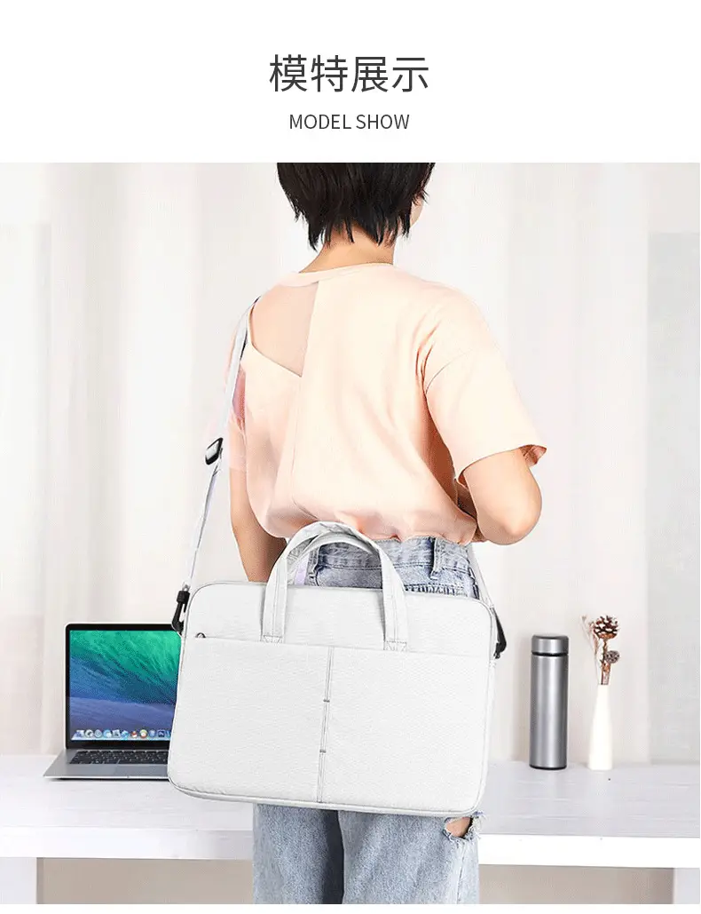 White Waterproof Laptop Shoulder Bag for Business Travel — feature 15