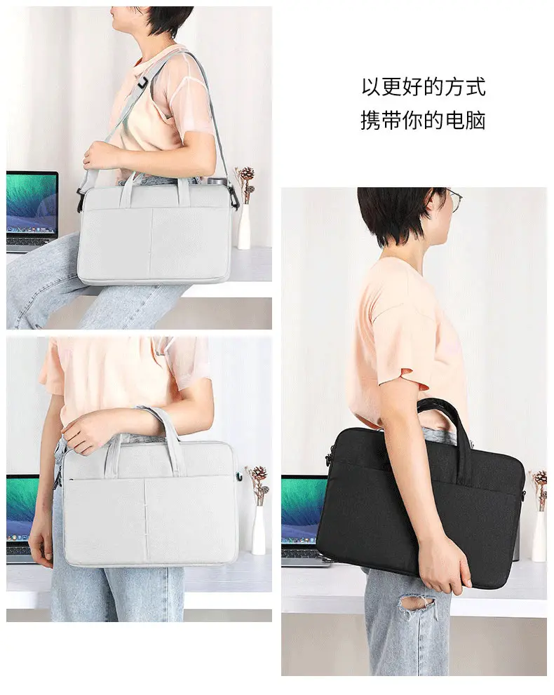White Waterproof Laptop Shoulder Bag for Business Travel — feature 16