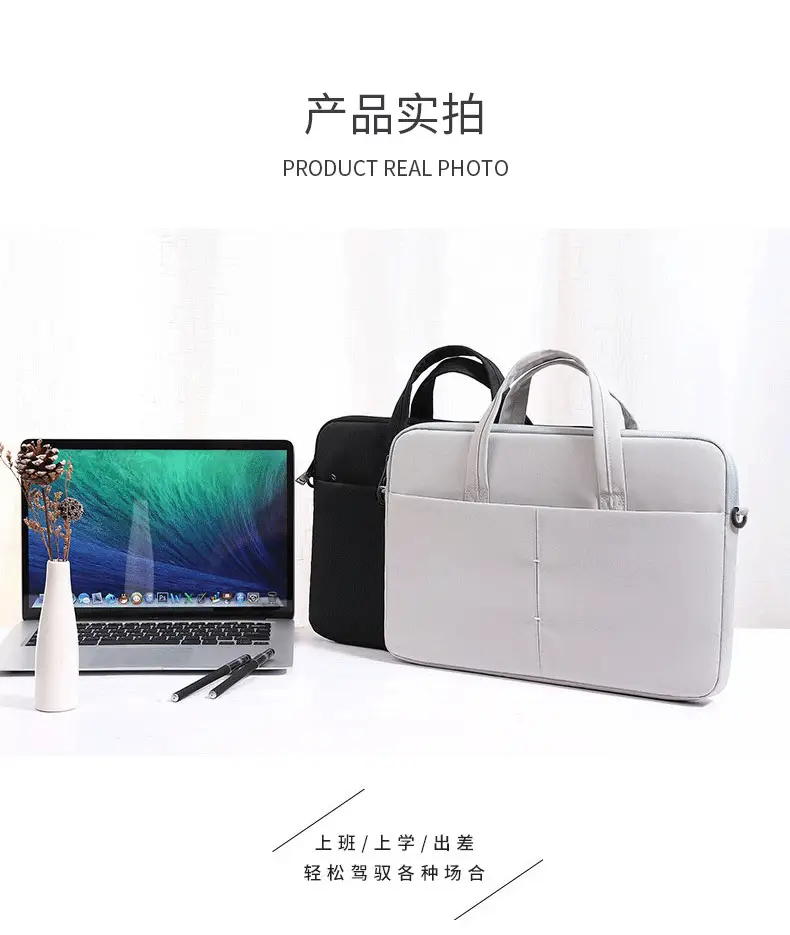 White Waterproof Laptop Shoulder Bag for Business Travel — feature 17