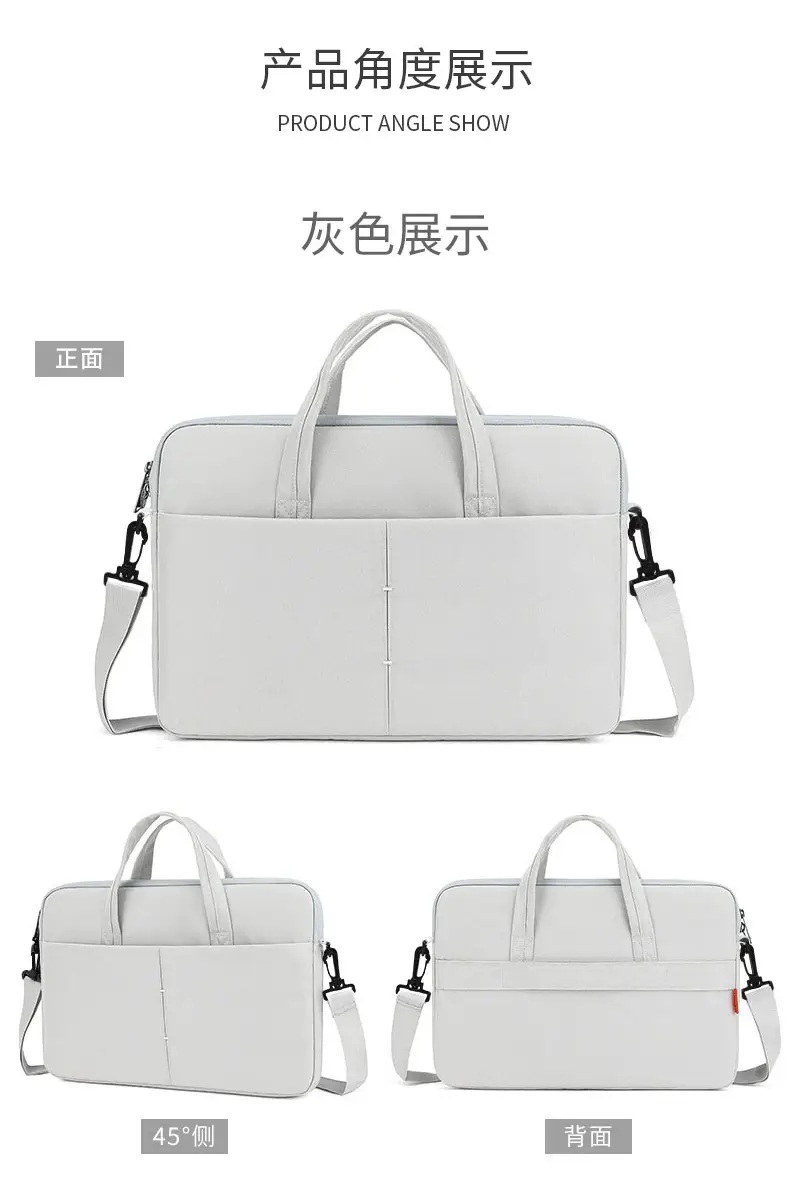 White Waterproof Laptop Shoulder Bag for Business Travel — feature 19