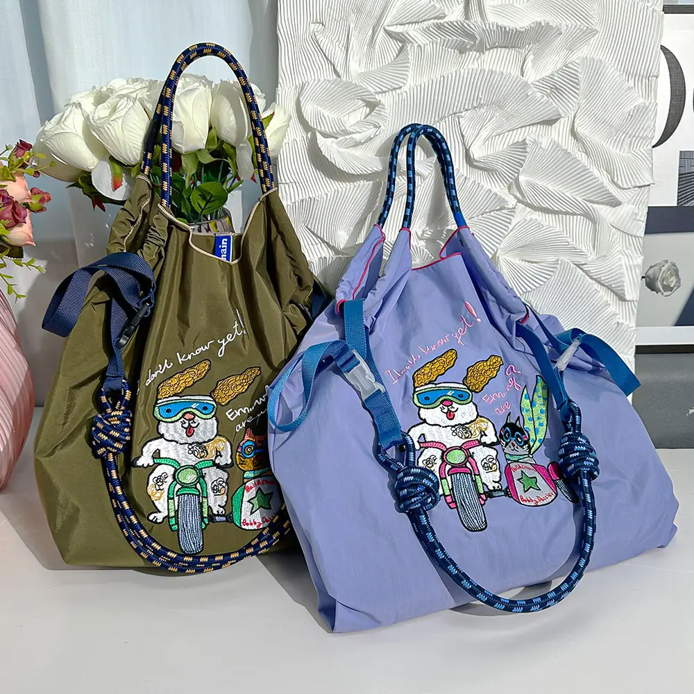 2025 Embroidered Ball Chain Eco-Friendly Tote Bag - Image 24