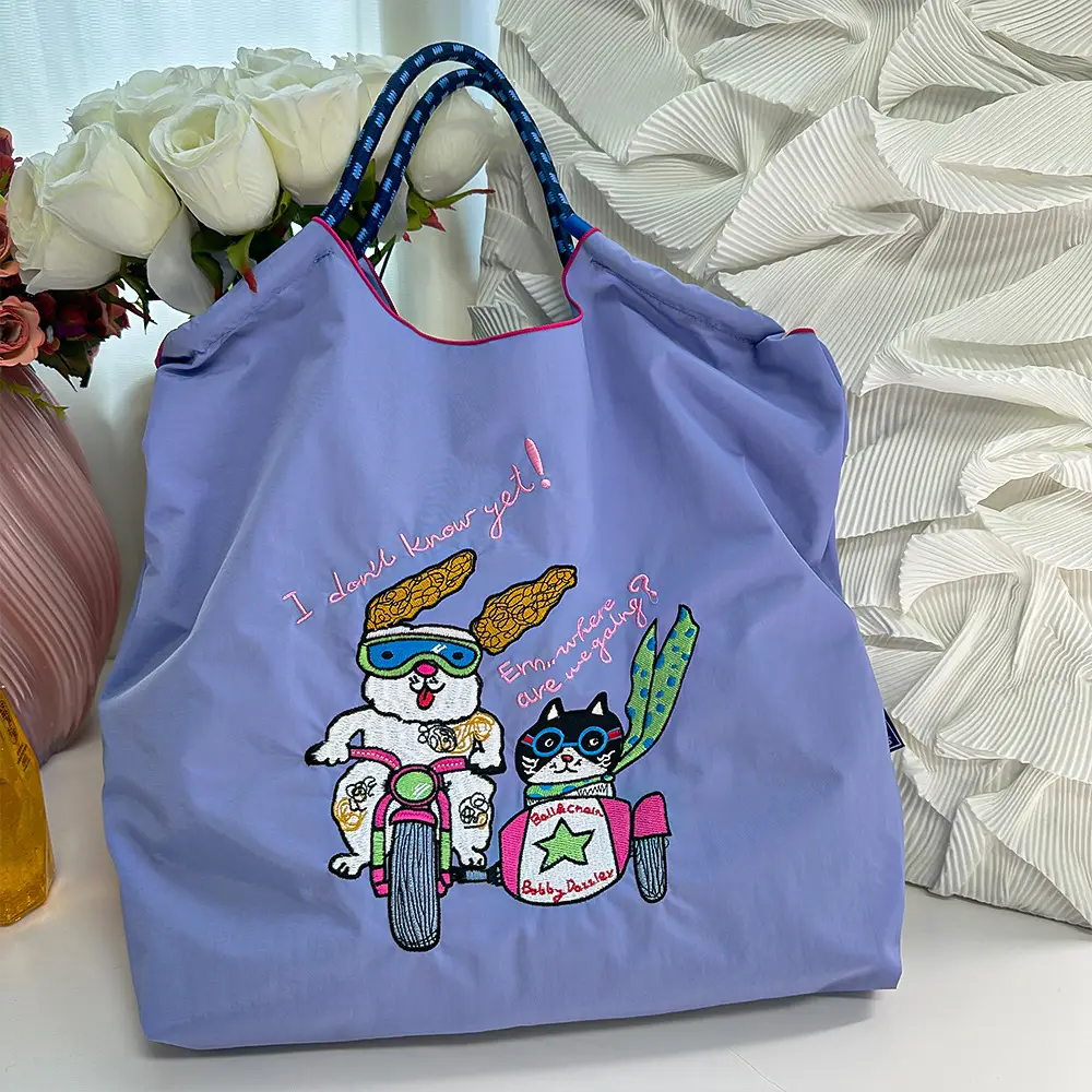 2025 Embroidered Ball Chain Eco-Friendly Tote Bag - Image 6