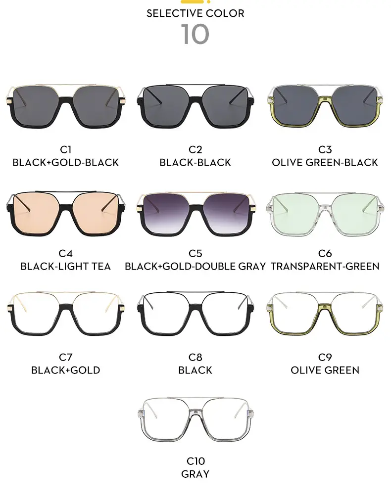 Men's Metal Sunscreen Sunglasses Black Gold — feature 12