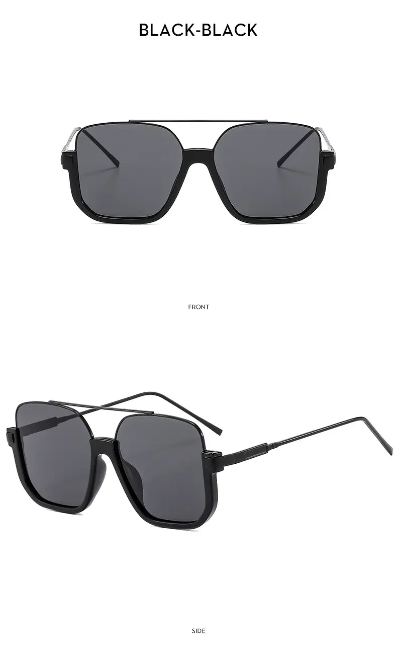 Men's Metal Sunscreen Sunglasses Black Gold — feature 15