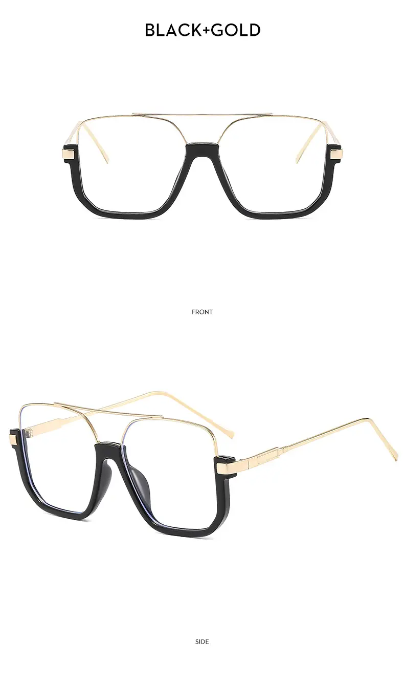 Men's Metal Sunscreen Sunglasses Black Gold — feature 20