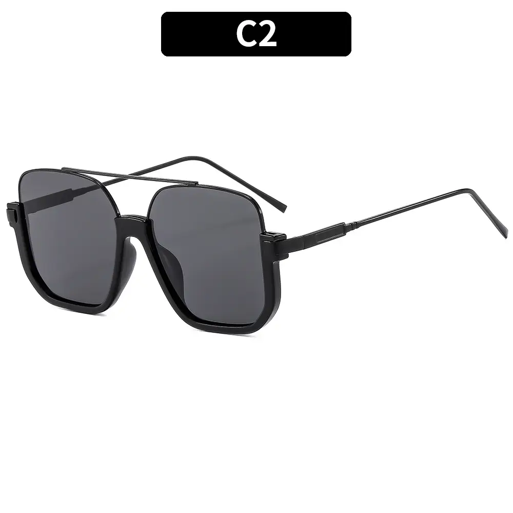 Men's Metal Sunscreen Sunglasses Black Gold - Image 2