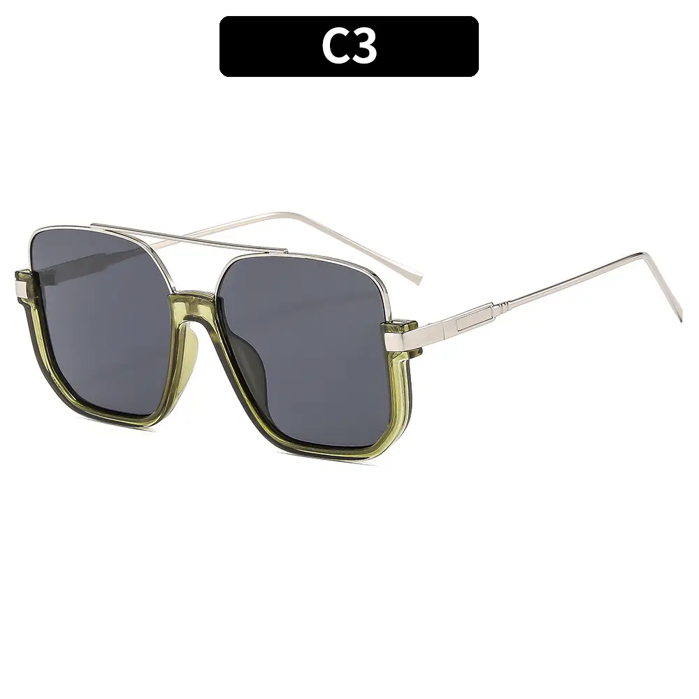 Men's Metal Sunscreen Sunglasses Black Gold - Image 3