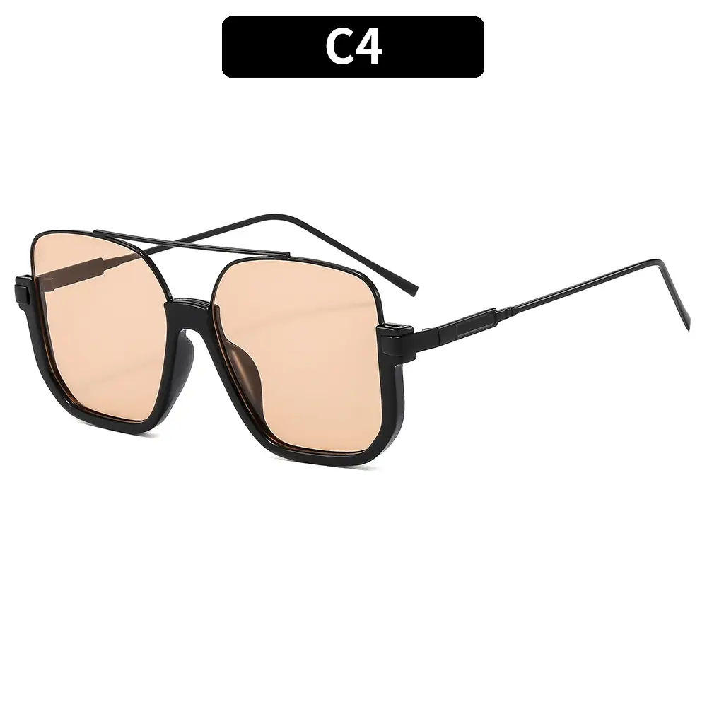 Men's Metal Sunscreen Sunglasses Black Gold - Image 4