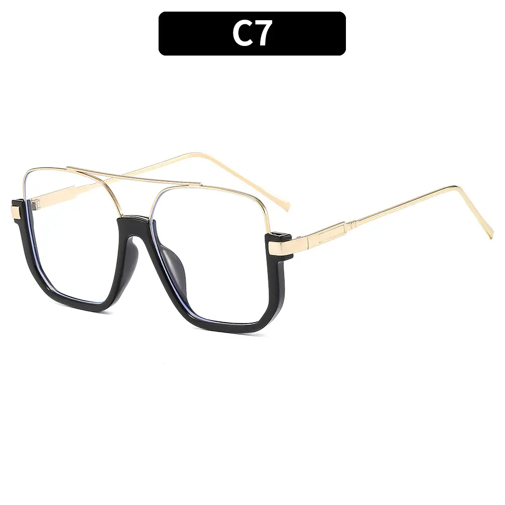 Men's Metal Sunscreen Sunglasses Black Gold - Image 7