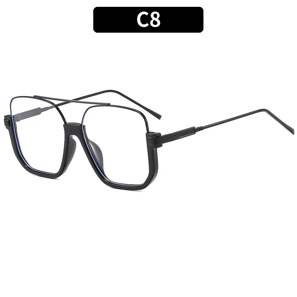 Men's Metal Sunscreen Sunglasses Black Gold - Image 8