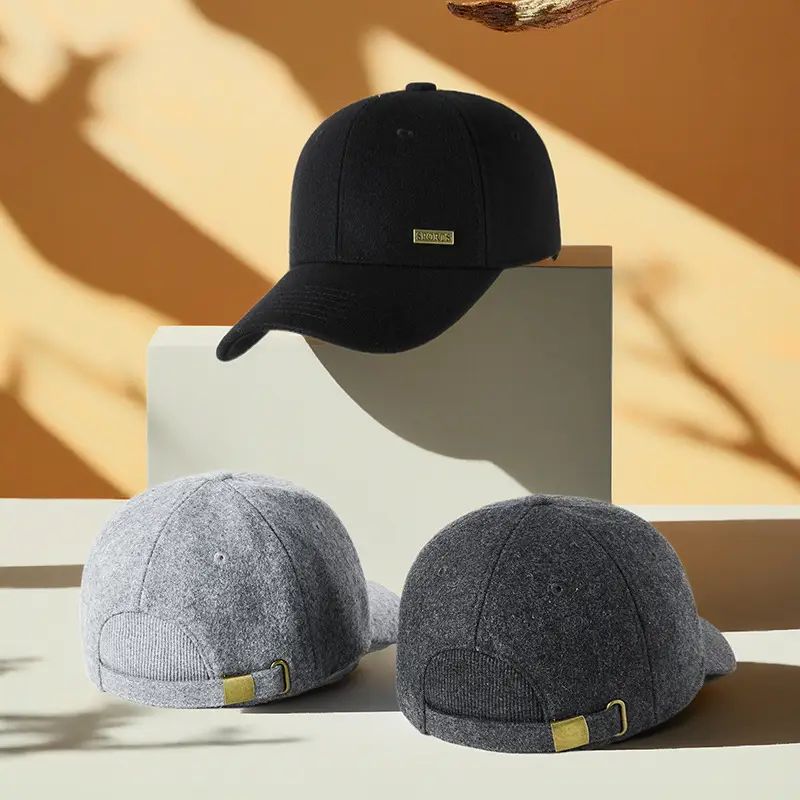 Winter Wool Baseball Cap Big Head 62cm