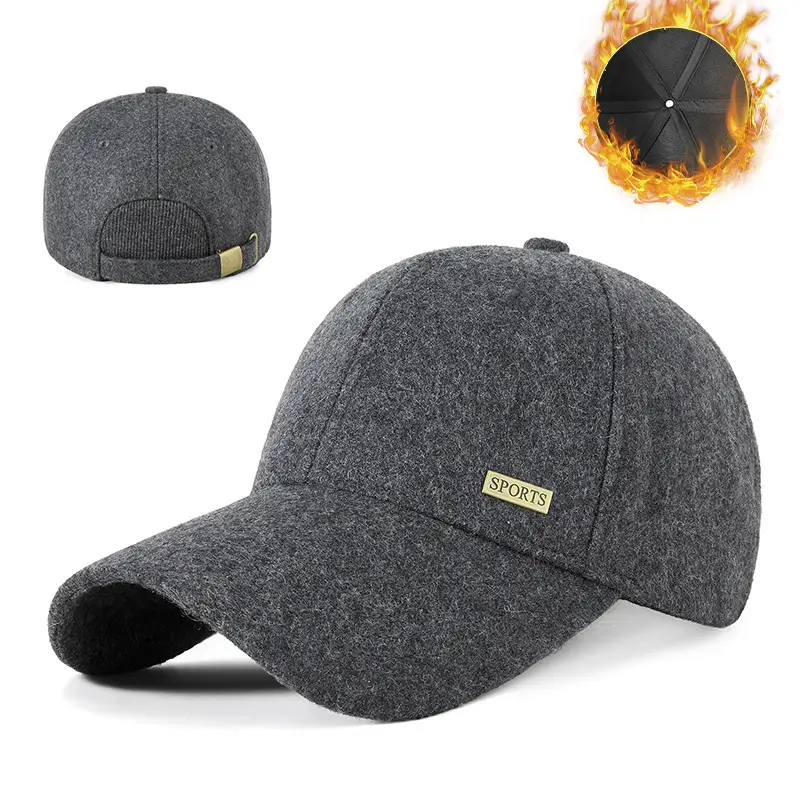 Winter Wool Baseball Cap Big Head 62cm