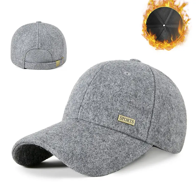 Winter Wool Baseball Cap Big Head 62cm