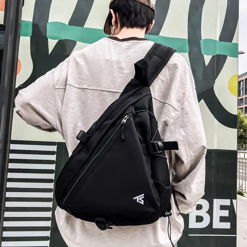 Men's Purple Composite Crossbody Bag with Zip & Strap - Image 6
