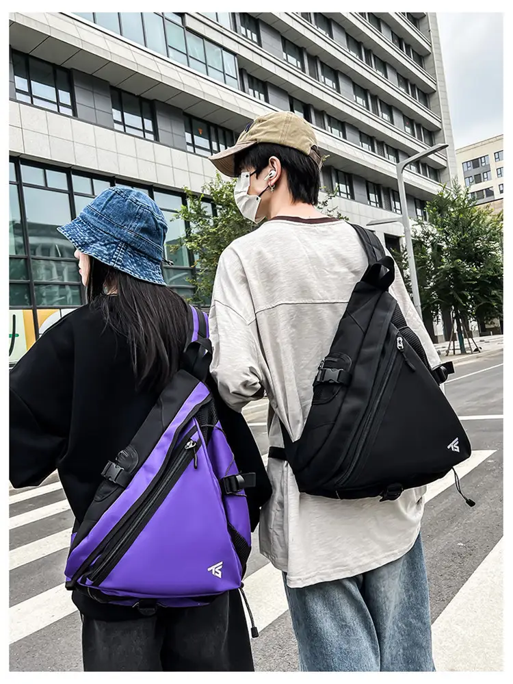 Men's Purple Composite Crossbody Bag with Zip & Strap — feature 18