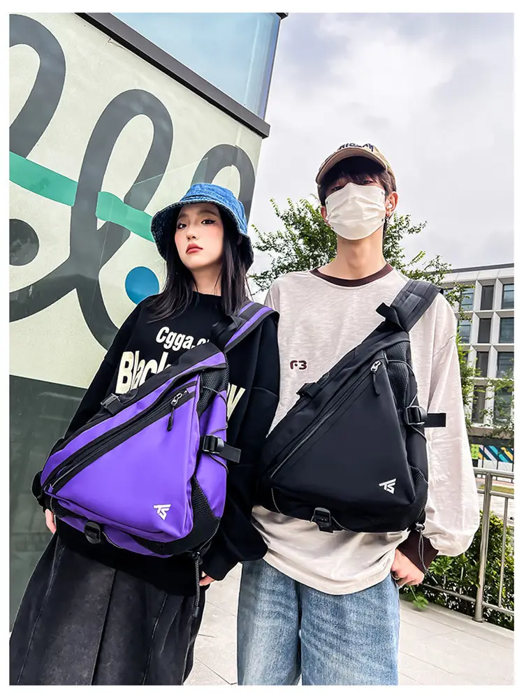 Men's Purple Composite Crossbody Bag with Zip & Strap — feature 19