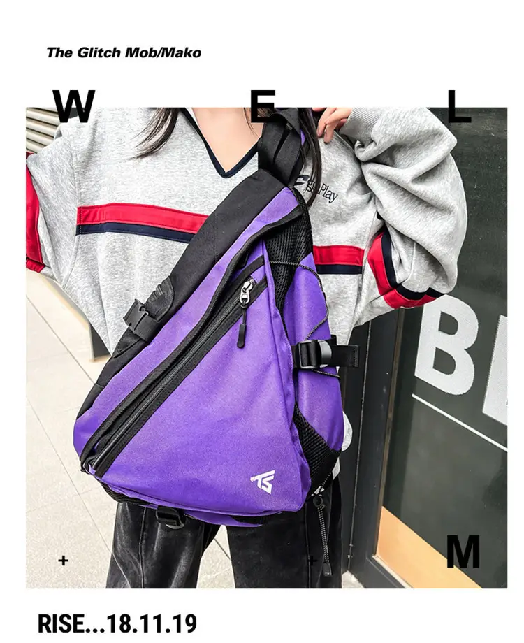 Men's Purple Composite Crossbody Bag with Zip & Strap — feature 21