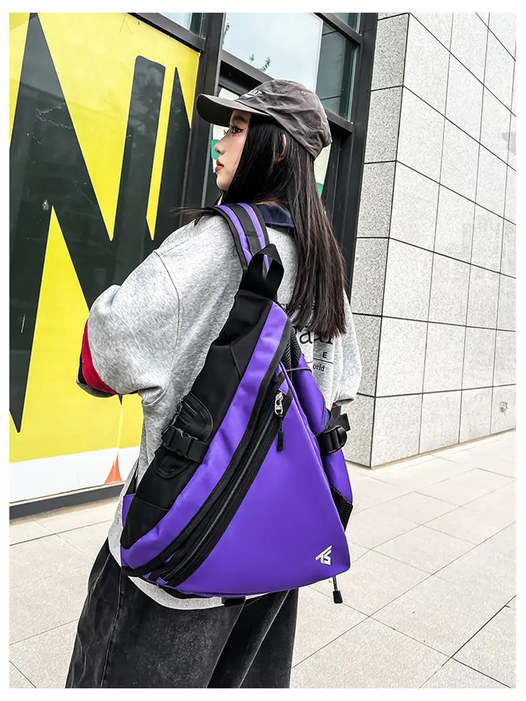 Men's Purple Composite Crossbody Bag with Zip & Strap — feature 22
