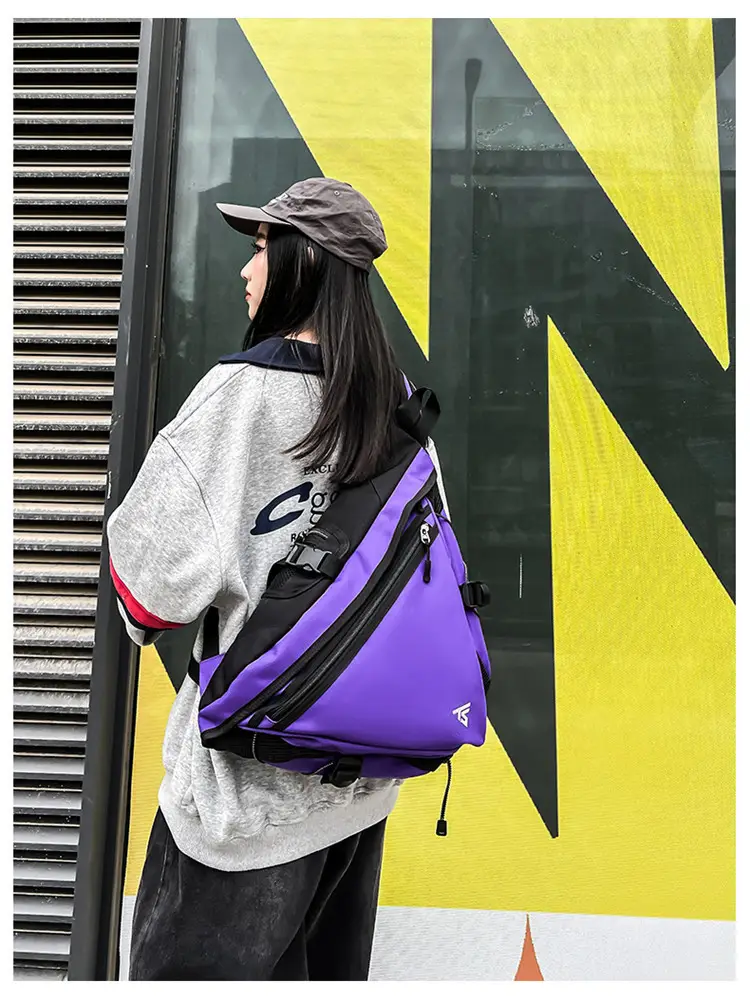 Men's Purple Composite Crossbody Bag with Zip & Strap — feature 24